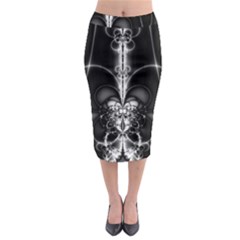 Abstract Black And White Art Midi Pencil Skirt by SpinnyChairDesigns