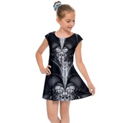 Abstract Black And White Art Kids  Cap Sleeve Dress by SpinnyChairDesigns