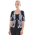 Abstract Black and White Art Cropped Button Cardigan View1