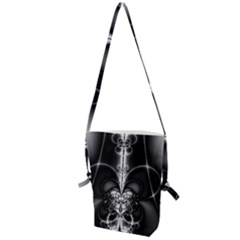 Abstract Black And White Art Folding Shoulder Bag by SpinnyChairDesigns