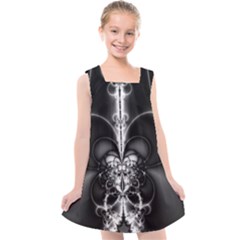 Abstract Black And White Art Kids  Cross Back Dress by SpinnyChairDesigns