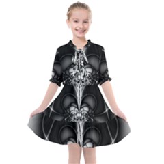 Abstract Black And White Art Kids  All Frills Chiffon Dress by SpinnyChairDesigns