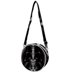 Abstract Black And White Art Crossbody Circle Bag