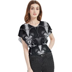 Abstract Black And White Art Butterfly Chiffon Blouse