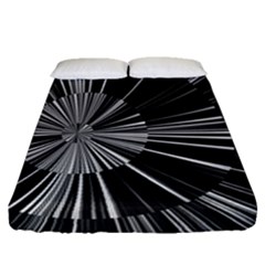 Abstract Black And White Stripes Fitted Sheet (queen Size)