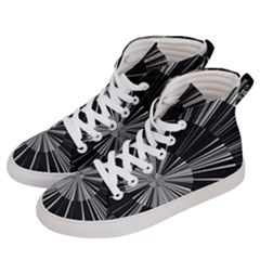 Abstract Black And White Stripes Men s Hi-top Skate Sneakers by SpinnyChairDesigns