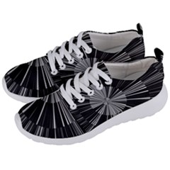 Abstract Black And White Stripes Men s Lightweight Sports Shoes by SpinnyChairDesigns