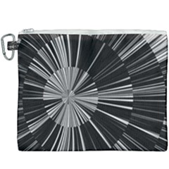 Abstract Black And White Stripes Canvas Cosmetic Bag (xxxl) by SpinnyChairDesigns