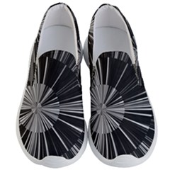 Abstract Black And White Stripes Men s Lightweight Slip Ons by SpinnyChairDesigns