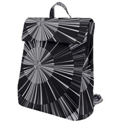 Abstract Black And White Stripes Flap Top Backpack by SpinnyChairDesigns