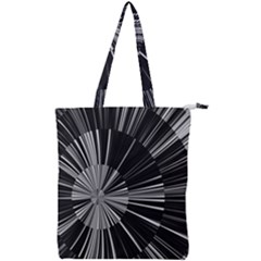 Abstract Black And White Stripes Double Zip Up Tote Bag