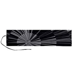 Abstract Black And White Stripes Roll Up Canvas Pencil Holder (l) by SpinnyChairDesigns