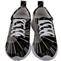 Abstract Black And White Stripes Kids Athletic Shoes by SpinnyChairDesigns