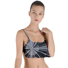 Abstract Black And White Stripes Layered Top Bikini Top 