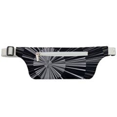 Abstract Black And White Stripes Active Waist Bag by SpinnyChairDesigns