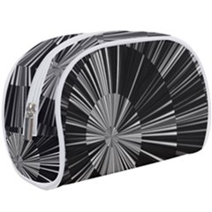 Abstract Black And White Stripes Makeup Case (large) by SpinnyChairDesigns