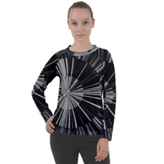 Abstract Black And White Stripes Women s Long Sleeve Raglan Tee