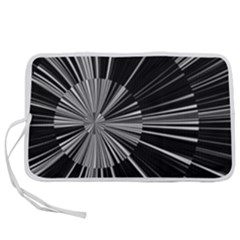 Abstract Black And White Stripes Pen Storage Case (m)