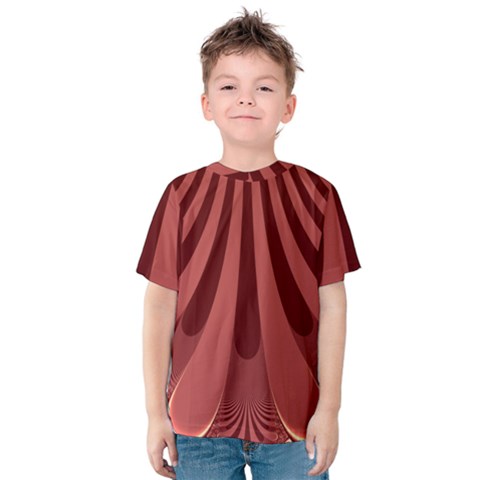 Vermilion Stripes Kids  Cotton Tee by SpinnyChairDesigns