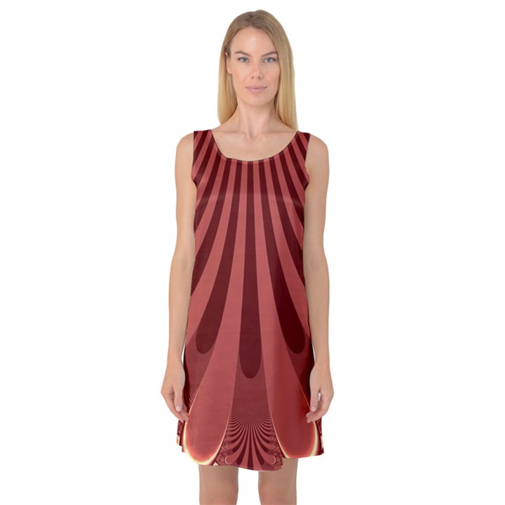 Vermilion Stripes Sleeveless Satin Nightdress