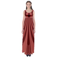 Vermilion Stripes Empire Waist Maxi Dress by SpinnyChairDesigns