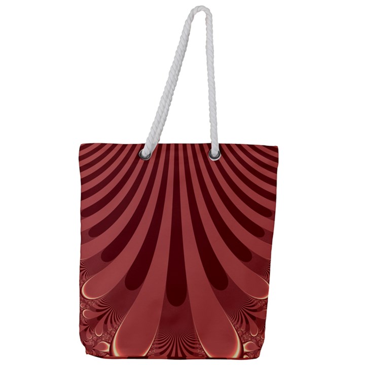 Vermilion Stripes Full Print Rope Handle Tote (Large)