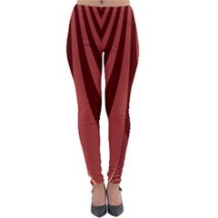 Vermilion Stripes Lightweight Velour Leggings by SpinnyChairDesigns