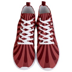 Vermilion Stripes Men s Lightweight High Top Sneakers by SpinnyChairDesigns