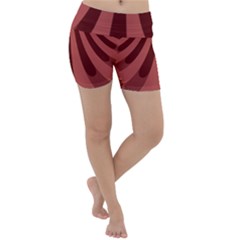 Vermilion Stripes Lightweight Velour Yoga Shorts by SpinnyChairDesigns