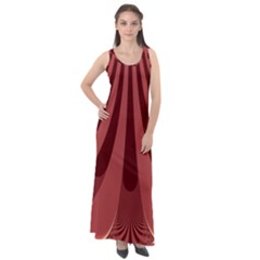 Vermilion Stripes Sleeveless Velour Maxi Dress by SpinnyChairDesigns