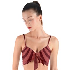 Vermilion Stripes Woven Tie Front Bralet by SpinnyChairDesigns