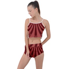 Vermilion Stripes Summer Cropped Co-ord Set by SpinnyChairDesigns