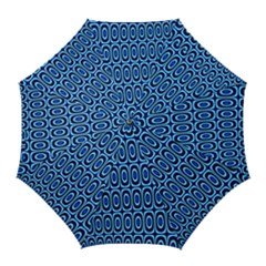 Abstract Blue Circles Mosaic Golf Umbrellas by SpinnyChairDesigns