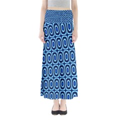 Abstract Blue Circles Mosaic Full Length Maxi Skirt by SpinnyChairDesigns