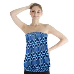 Abstract Blue Circles Mosaic Strapless Top by SpinnyChairDesigns