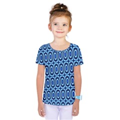 Abstract Blue Circles Mosaic Kids  One Piece Tee