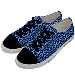 Abstract Blue Circles Mosaic Men s Low Top Canvas Sneakers by SpinnyChairDesigns