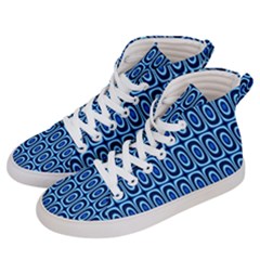 Abstract Blue Circles Mosaic Men s Hi-top Skate Sneakers by SpinnyChairDesigns