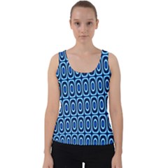 Abstract Blue Circles Mosaic Velvet Tank Top by SpinnyChairDesigns