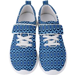 Abstract Blue Circles Mosaic Men s Velcro Strap Shoes by SpinnyChairDesigns