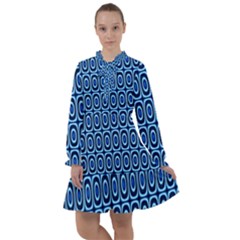 Abstract Blue Circles Mosaic All Frills Chiffon Dress