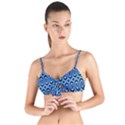 Abstract Blue Circles Mosaic Tie Up Cut Bikini Top View1