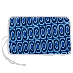 Abstract Blue Circles Mosaic Pen Storage Case (m)