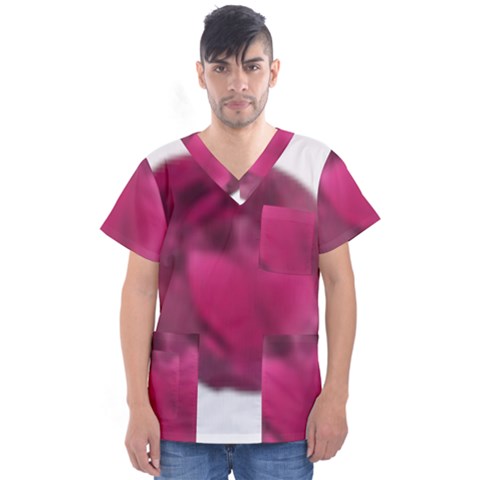 Fun Fuschia Men s V-neck Scrub Top by Janetaudreywilson