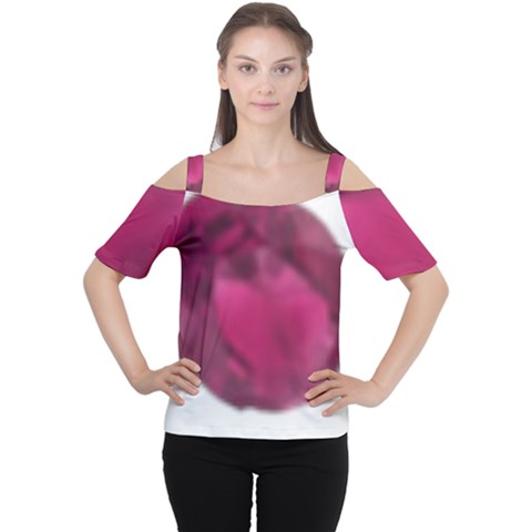 Fun Fuschia Cutout Shoulder Tee by Janetaudreywilson