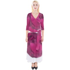 Fun Fuschia Quarter Sleeve Wrap Maxi Dress by Janetaudreywilson