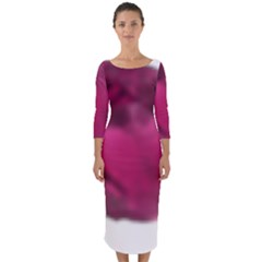 Fun Fuschia Quarter Sleeve Midi Bodycon Dress by Janetaudreywilson