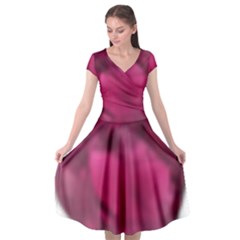 Fun Fuschia Cap Sleeve Wrap Front Dress