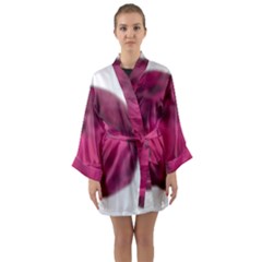 Fun Fuschia Long Sleeve Satin Kimono by Janetaudreywilson