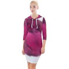 Fun Fuschia Quarter Sleeve Hood Bodycon Dress by Janetaudreywilson